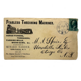 Resonant  Advertising Cover, Fearless Threshing Machines, Cobleskill NY 1880 Postmark