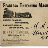 Resonant  Advertising Cover, Fearless Threshing Machines, Cobleskill NY 1880 Postmark
