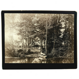 Handsome Young Couple on Rowboat Outing, Crystal Sharp Albumen Cabinet Photo