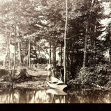 Handsome Young Couple on Rowboat Outing, Crystal Sharp Albumen Cabinet Photo