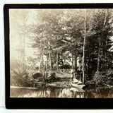 Handsome Young Couple on Rowboat Outing, Crystal Sharp Albumen Cabinet Photo