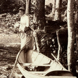 Handsome Young Couple on Rowboat Outing, Crystal Sharp Albumen Cabinet Photo