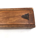 Lovely Lot of Old (Mostly Dyed) Bone Gaming Chips in Handmade Slide Top Box