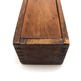 Lovely Lot of Old (Mostly Dyed) Bone Gaming Chips in Handmade Slide Top Box