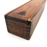 Lovely Lot of Old (Mostly Dyed) Bone Gaming Chips in Handmade Slide Top Box