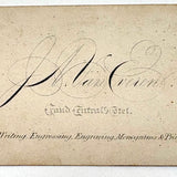 Van Everens Visiting Cards, Grand Central Hotel, c. 1880s Business Card with Anamorphic Text