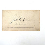 Van Everens Visiting Cards, Grand Central Hotel, c. 1880s Business Card with Anamorphic Text
