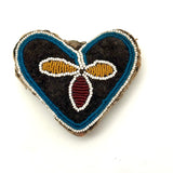 Early Heart Shaped (c. Mid 19th Century) Beaded Iroquois Pin Cushion