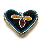 Early Heart Shaped (c. Mid 19th Century) Beaded Iroquois Pin Cushion