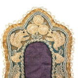 19th Century Iroquois Beaded Silk and Linen Frame with Pair of Squirrels (tintype not included)