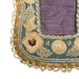 19th Century Iroquois Beaded Silk and Linen Frame with Pair of Squirrels (tintype not included)