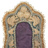 19th Century Iroquois Beaded Silk and Linen Frame with Pair of Squirrels (tintype not included)