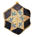 Lovely Antique Hand-sewn Piecework Pocket with Bluebirds