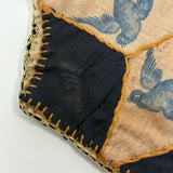 Lovely Antique Hand-sewn Piecework Pocket with Bluebirds
