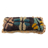 Large Antique Handmade Tufted Wool Pin Cushion with Hand-Tatted Border
