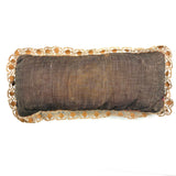 Large Antique Handmade Tufted Wool Pin Cushion with Hand-Tatted Border