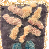 Large Antique Handmade Tufted Wool Pin Cushion with Hand-Tatted Border