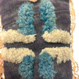 Large Antique Handmade Tufted Wool Pin Cushion with Hand-Tatted Border