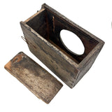 Gorgeously Crusty Antique Primitive Clock Box/Watch Hutch with Slide Side