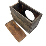 Gorgeously Crusty Antique Primitive Clock Box/Watch Hutch with Slide Side