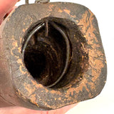 Old Homemade Tension Operated Mouse Trap with Wire Teeth and Carved Out Chamber