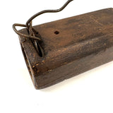 Old Homemade Tension Operated Mouse Trap with Wire Teeth and Carved Out Chamber