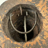 Old Homemade Tension Operated Mouse Trap with Wire Teeth and Carved Out Chamber