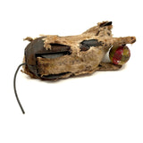 Much Distressed (Very Endearing) Old Mechanical Toy Cat with Striped Ball