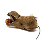 Much Distressed (Very Endearing) Old Mechanical Toy Cat with Striped Ball