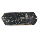 P.A. Baker, Silver Foil and Reverse Painted Glass Nameplate with Scalloped Edge