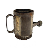 SOLD Civil War Era Hand-soldered Tin Bakers Cup: Measure, Grater, Cutter, Pie Wheel!