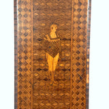 Nani Pocolo's Amazing 1897 Intarsia Marquetry Box with Costumed Beauty Dangling Cherries at Center