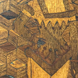 Nani Pocolo's Amazing 1897 Intarsia Marquetry Box with Costumed Beauty Dangling Cherries at Center