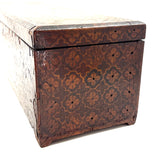 Nani Pocolo's Amazing 1897 Intarsia Marquetry Box with Costumed Beauty Dangling Cherries at Center