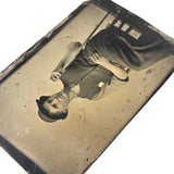 Shepherd-esque Beautiful Pink Cheeked Young Man in Floppy Hat with Walking Stick