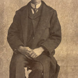 Man in Bowler with Pointer, Moody Antique Cabinet Card, Red Bank, NJ