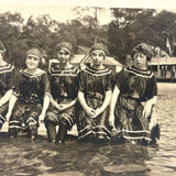 Six Bathing Beauties, Antique Real Photo Postcard