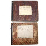Chess Problems and Master Games, Pair of Late 19th/Early 20th C. Ledgers Turned Chess Scrapbooks