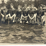 Six Bathing Beauties, Antique Real Photo Postcard