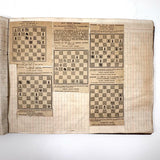Chess Problems and Master Games, Pair of Late 19th/Early 20th C. Ledgers Turned Chess Scrapbooks