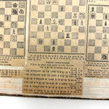 Chess Problems and Master Games, Pair of Late 19th/Early 20th C. Ledgers Turned Chess Scrapbooks