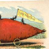 Return from the Insect Fair, Very Scarce Clapp and Treat Seeds Trade Card, Hartford CT, 1890s
