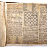 Chess Problems and Master Games, Pair of Late 19th/Early 20th C. Ledgers Turned Chess Scrapbooks