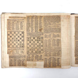 Chess Problems and Master Games, Pair of Late 19th/Early 20th C. Ledgers Turned Chess Scrapbooks