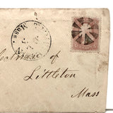 1867 Cover with Painterly Cancellation: To Selectmen of Littleton, from Templeton MA