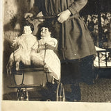 Girl with Two Dolls Giving Maximum Side Eye, Full of Life Antique Real Photo Postcard