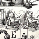 Pair of 19th Century French Rebus Plates with Solutions on Reverse