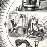 Pair of 19th Century French Rebus Plates with Solutions on Reverse