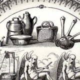 Pair of 19th Century French Rebus Plates with Solutions on Reverse