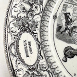 Pair of 19th Century French Rebus Plates with Solutions on Reverse